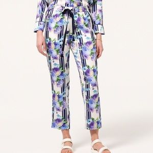 J. Crew Floral Print Pants - Blue and Purple